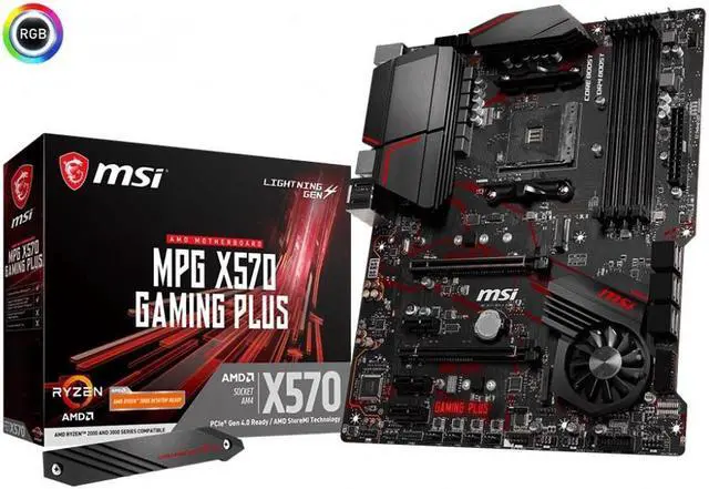 Alt view image 4 of 8 - MSI MPG X570 Gaming Plus Motherboard (AMD AM4, PCIe 4.0, DDR4, SATA 6Gb/s, M.2, USB 3.2 Gen 2, HDMI, ATX)