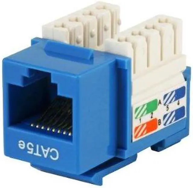 Alt view image 7 of 15 - Monoprice Cat5e Punch Down Keystone Jack for 22-24AWG Solid Wire, Blue