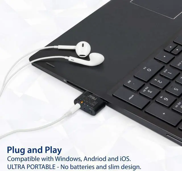 Alt view image 5 of 7 - Syba 96 KHz 24 Bit DAC Type-C Audio Adapter to 35mm Headphone Amplifier 3 Level EQ support