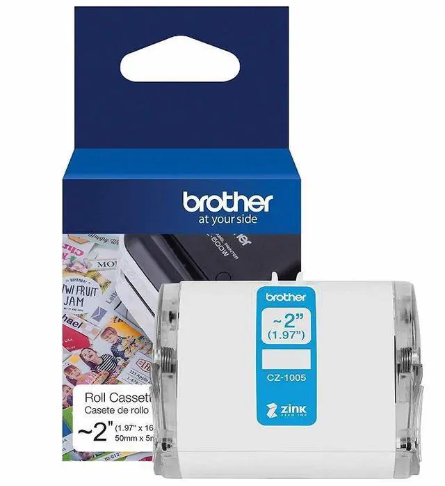 Alt view image 10 of 20 - Brother Genuine CZ-1005 continuous length ~ 2 (1.97") 50 mm wide x 16.4 ft. (5 m) long label roll featuring ZINK® Zero Ink technology - 1 31/32" Width x 16 13/32 ft Length - Zero Ink