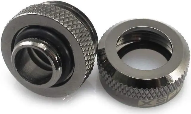 Alt view image 11 of 14 - XSPC G1/4" to 10mm ID 14mm OD Rigid Tubing Fitting Black Chrome