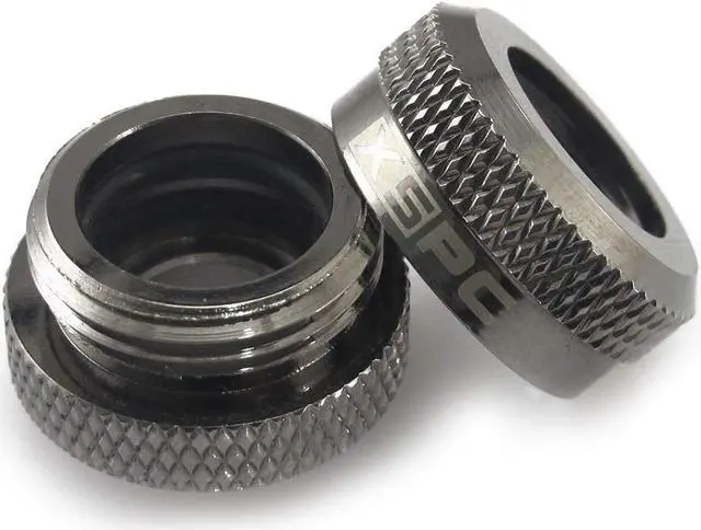Alt view image 10 of 14 - XSPC G1/4" to 10mm ID 14mm OD Rigid Tubing Fitting Black Chrome