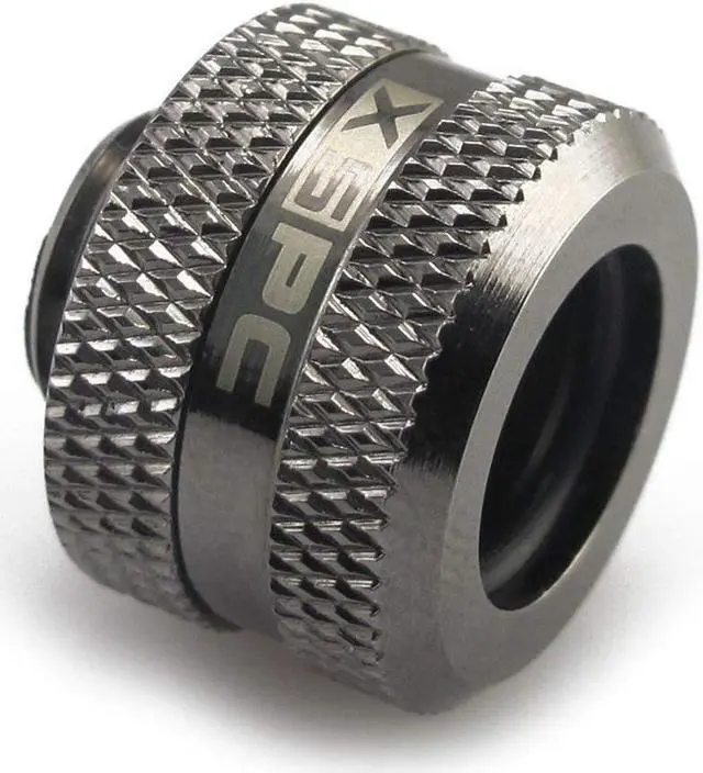 Alt view image 8 of 14 - XSPC G1/4" to 10mm ID 14mm OD Rigid Tubing Fitting Black Chrome