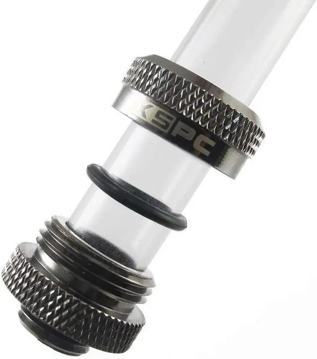 Alt view image 12 of 14 - XSPC G1/4" to 10mm ID 14mm OD Rigid Tubing Fitting Black Chrome
