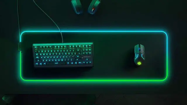 Alt view image 2 of 20 - steelseries qck gaming surface  xl rgb prism cloth  best selling mouse pad of all time  sized to cover desks / ca: steelseries qck gaming surface  optimized for gaming sensors