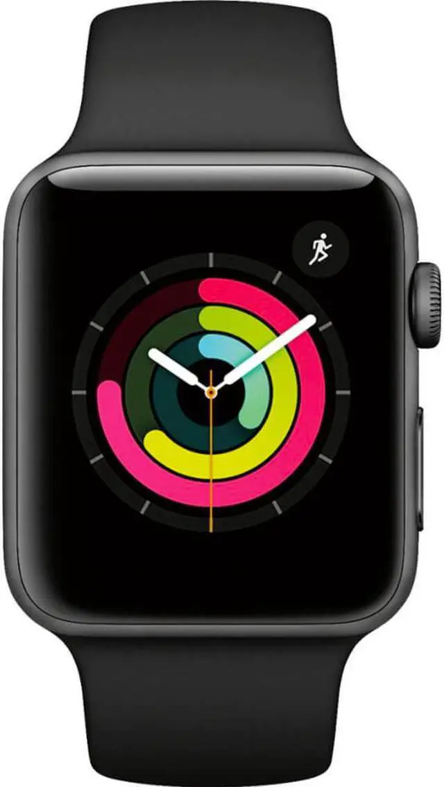 Alt view image 13 of 20 - Apple Watch Series 3 GPS w/ 42MM Space Gray Aluminum Case & Black Sport Band