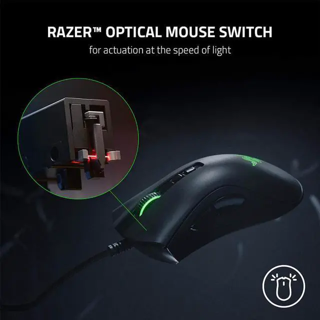 Alt view image 10 of 20 - Razer DeathAdder V2 - 20,000 DPI - 8 Programmable buttons
