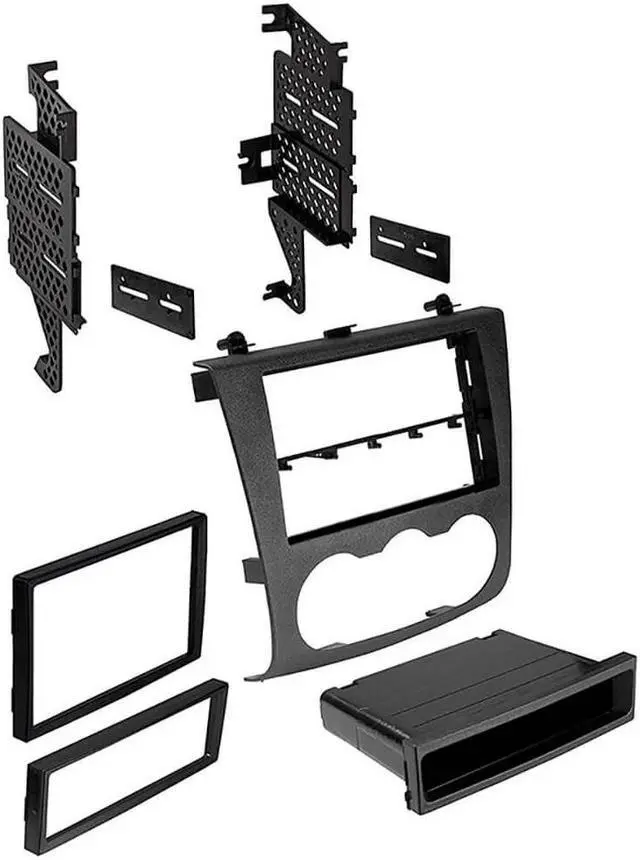Alt view image 8 of 11 - American International 2007-2013 Nissan Single/Double DIN Black Stereo Dash Kit with Pocket