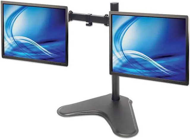 Alt view image 8 of 16 - Manhattan Universal Dual Monitor Stand With Double-Link Swing Arms