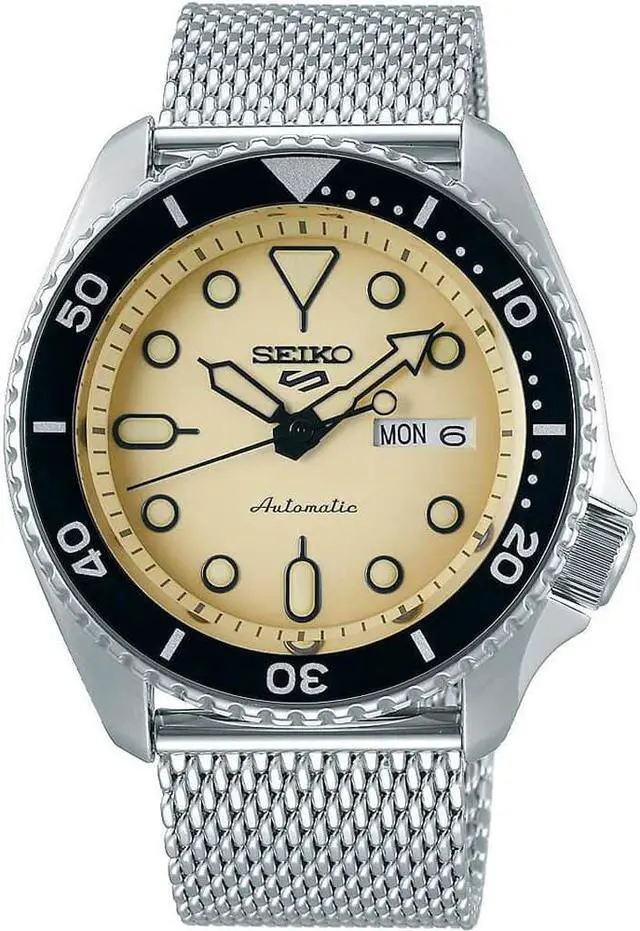 Alt view image 3 of 4 - Seiko SRPD67 5 Sports 24-Jewel Automatic Watch - Mesh/Gold