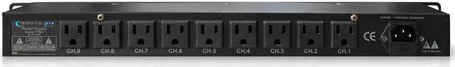 Alt view image 11 of 12 - Technical Pro Rack Mount Power Supply with 5V USB Charging Port PS9U