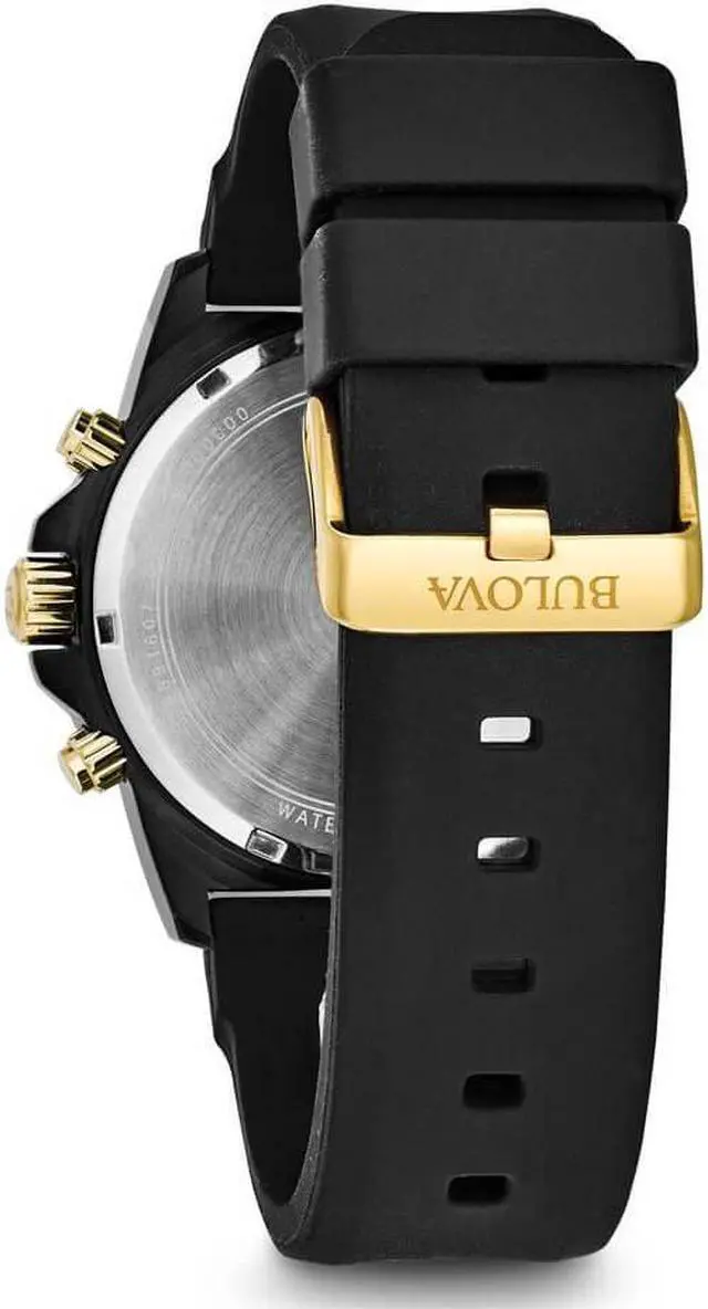 Alt view image 10 of 10 - Bulova Marine Star Chronograph Mens Gold Plated Stainless Steel Watch 98B278