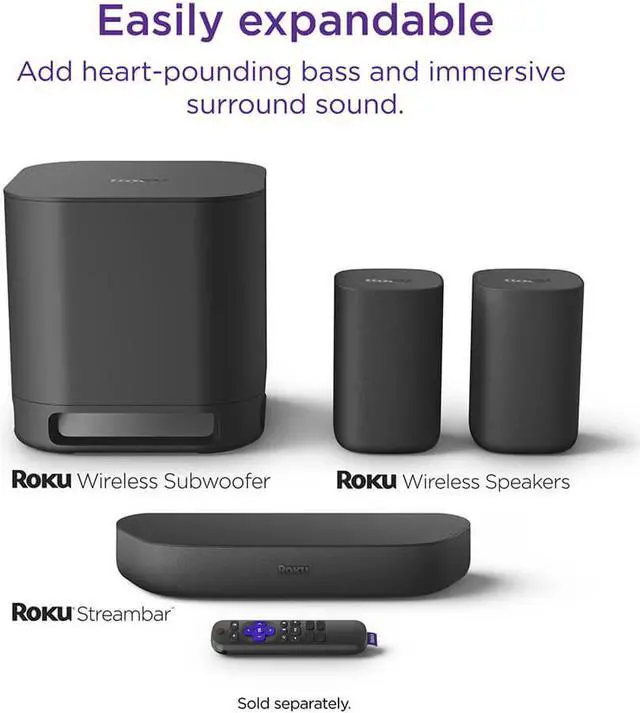 Alt view image 3 of 20 - Roku 9102R Streambar HD/4K/HDR/Dolby Audio Stereo Soundbar