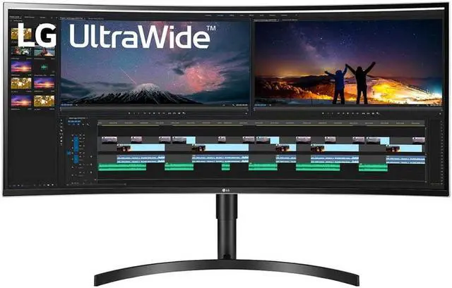 Alt view image 8 of 20 - LG 38WN75C-B 38-Inch Class 21:9 Curved UltraWide QHD+ (3840 x 1600) IPS Display with HDR 10 and Tilt/Height Adjustable Stand, Black