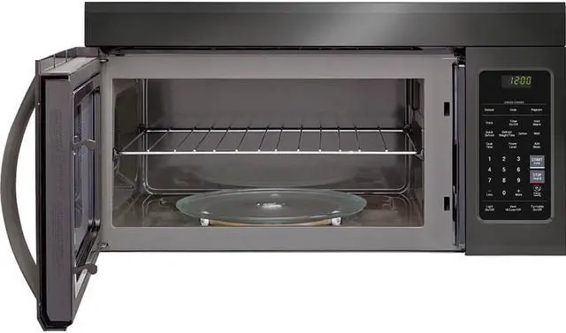 Alt view image 2 of 4 - LG LMV1831BD 1.8 Cu. Ft. Black Stainless Over-the-Range Microwave