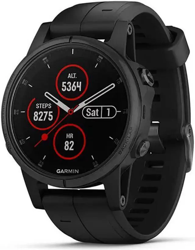 Alt view image 9 of 16 - Garmin Fenix 5S Plus Sapphire Multisport GPS Smartwatch White with Carrara White Band