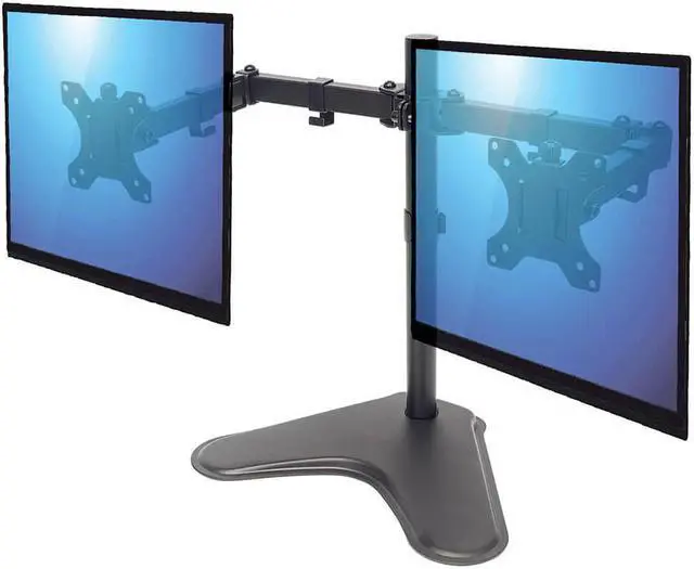 Alt view image 9 of 16 - Manhattan Universal Dual Monitor Stand With Double-Link Swing Arms