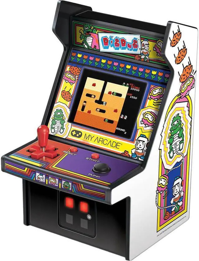Alt view image 7 of 16 - MY ARCADE BANDAI NAMCO Dig Dug 6" Micro Arcade Machine Portable Handheld Video Game