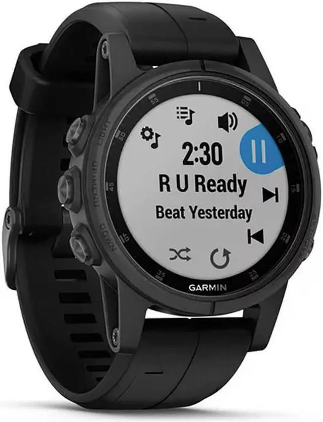 Alt view image 10 of 16 - Garmin Fenix 5S Plus Sapphire Multisport GPS Smartwatch White with Carrara White Band