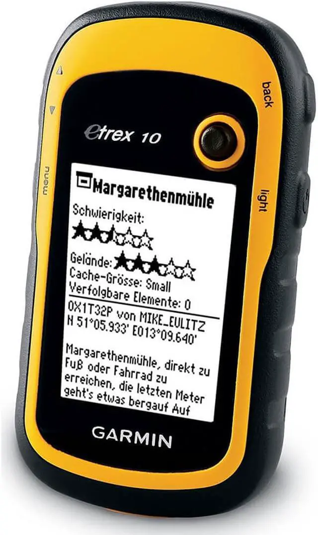 Alt view image 11 of 11 - Garmin eTrex 10 Rugged Handheld GPS Receiver (010-00970-00)