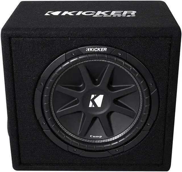 Alt view image 6 of 11 - Kicker Comp 12" 300W 4 Ohm Carpeted Vented Loaded Subwoofer Enclosure | 43VC124