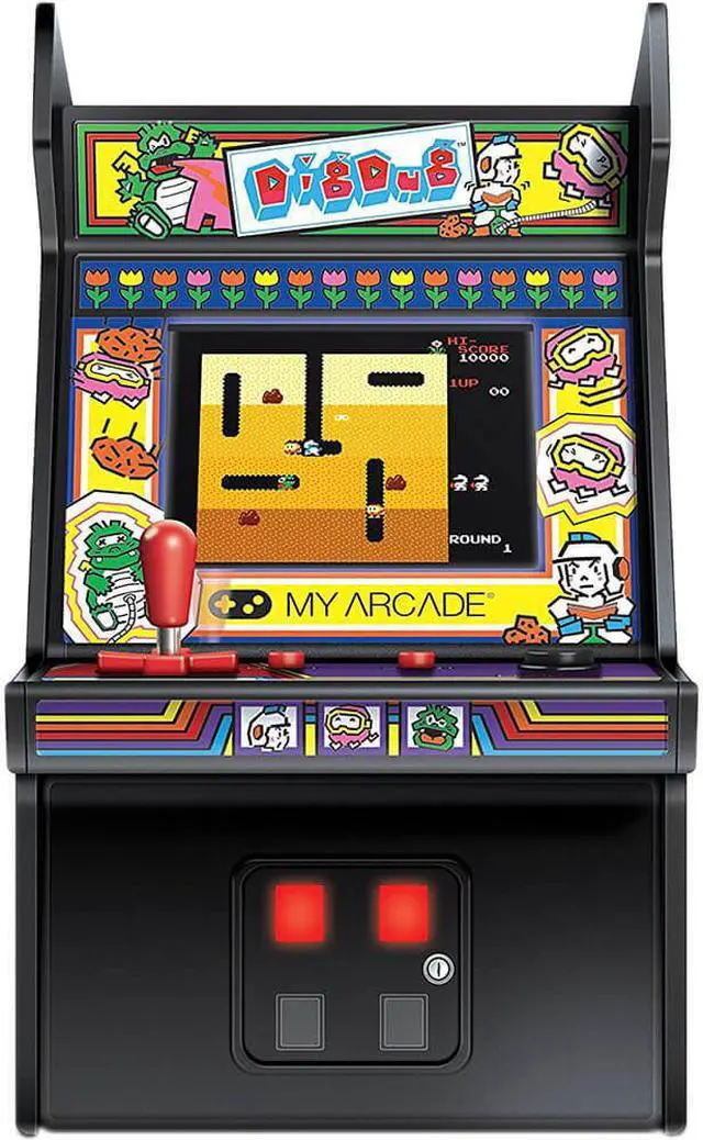 Alt view image 8 of 16 - MY ARCADE BANDAI NAMCO Dig Dug 6" Micro Arcade Machine Portable Handheld Video Game