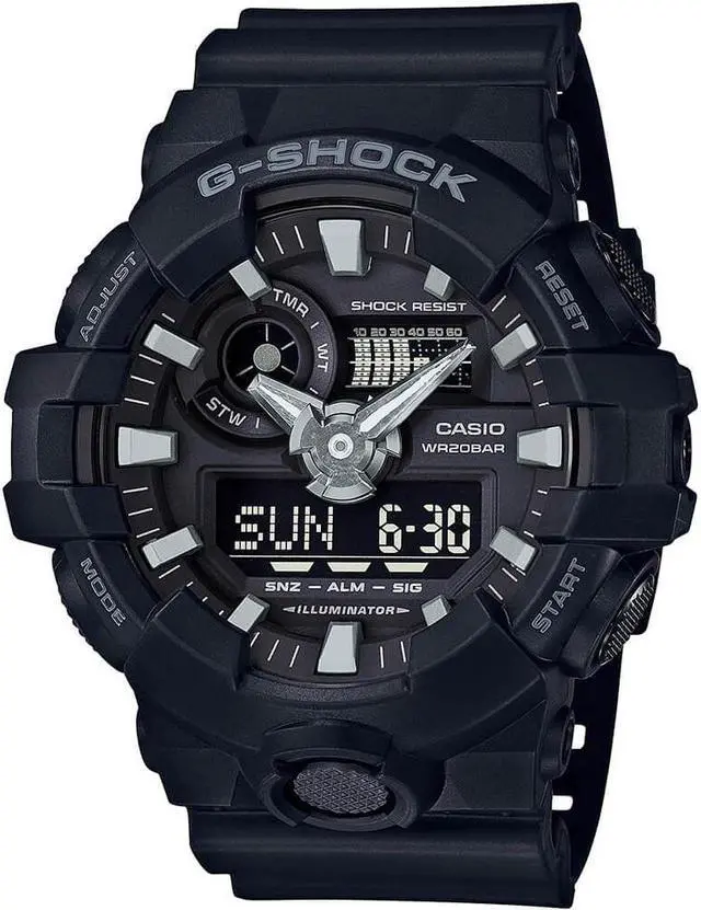 Alt view image 5 of 20 - Casio G-Shock GA1100KH-3A Black / Black Resin Analog/Digital Quartz Men's Watch