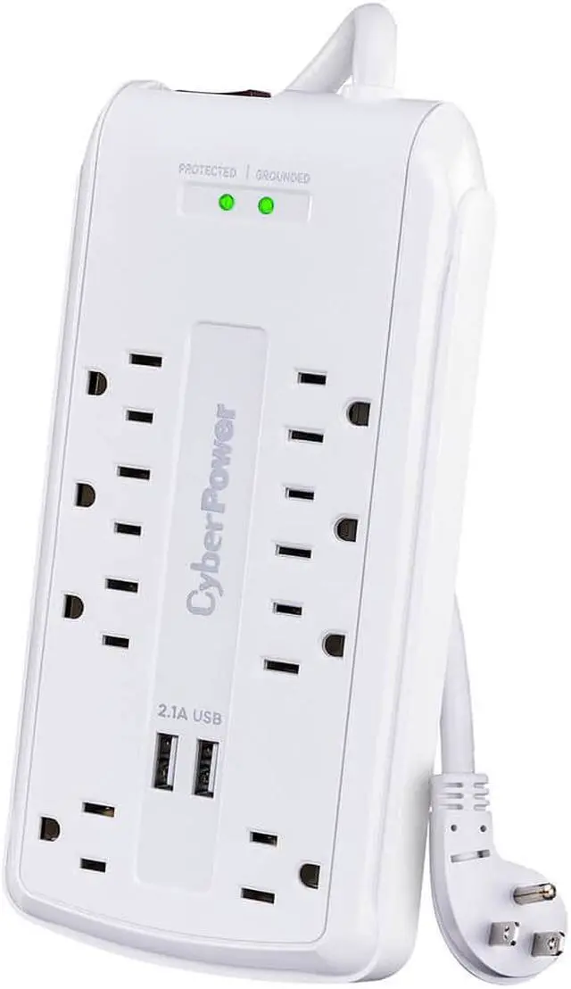 Alt view image 4 of 4 - CyberPower P806U Home Office Surge-Protector - 8 Outlets