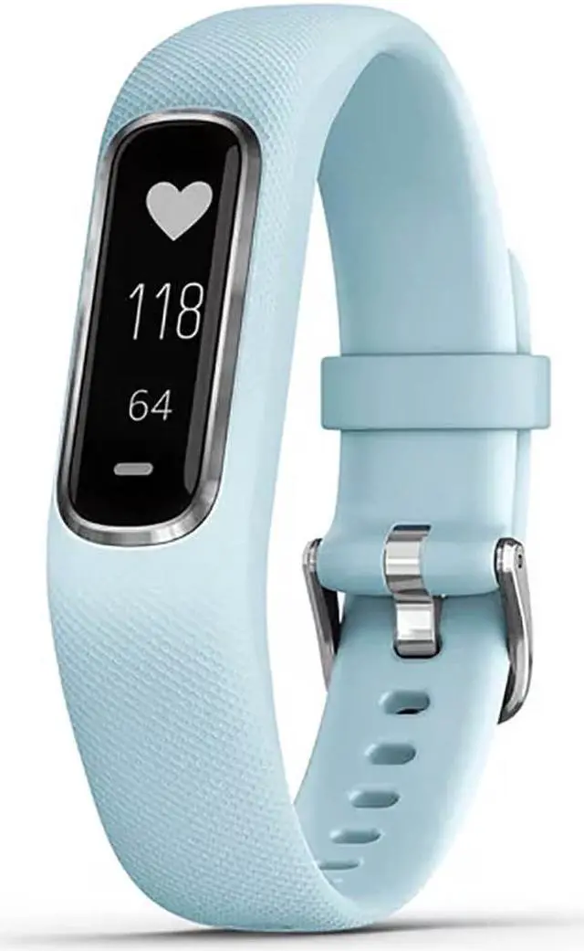 Alt view image 6 of 9 - Garmin USA 010-01995-14 Small Vivosmart 4 Smart Activity Tracker - Silver with Azure Blue Band
