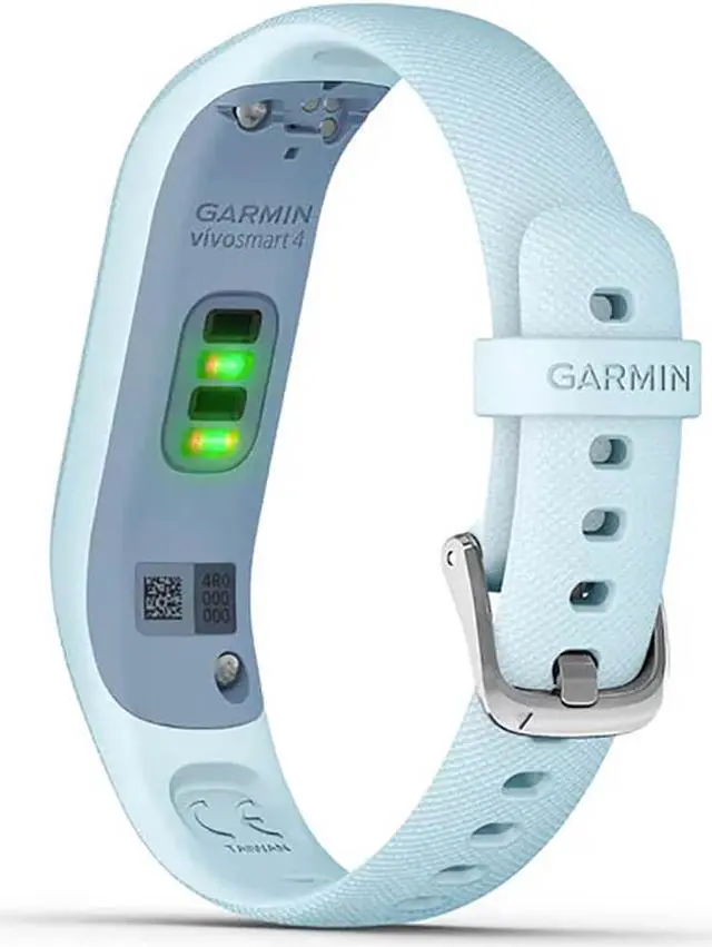 Alt view image 9 of 9 - Garmin USA 010-01995-14 Small Vivosmart 4 Smart Activity Tracker - Silver with Azure Blue Band