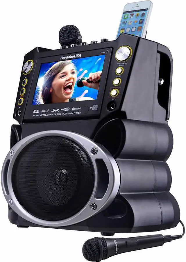 Main image of Karaoke USA 7 in. DVD & Bluetooth Karaoke Machine ( GF844)