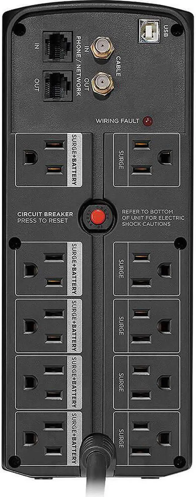 Alt view image 3 of 5 - CyberPower LX1500GU 10-Outlet 1500VA Battery Back-Up System