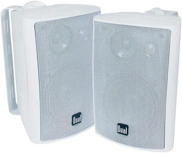 Alt view image 3 of 9 - Dual 4" 3-Way Indoor/Outdoor Speakers - White
