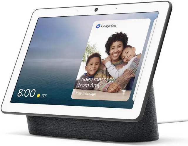 Alt view image 8 of 20 - Google Nest GA00639US Hub Max with Google Assistant- Charcoal Black
