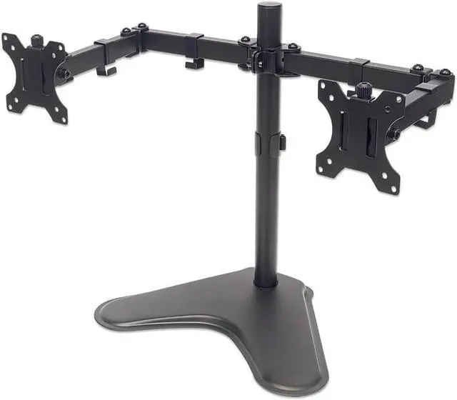 Alt view image 2 of 16 - Manhattan Universal Dual Monitor Stand With Double-Link Swing Arms