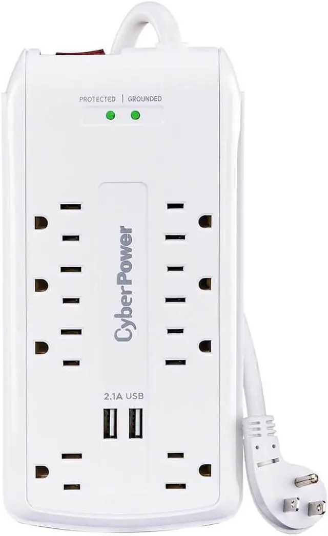 Alt view image 2 of 4 - CyberPower P806U Home Office Surge-Protector - 8 Outlets