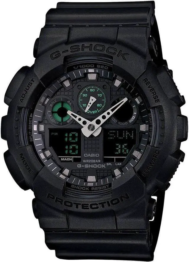 Alt view image 6 of 7 - Casio G-Shock Analog Digital Black Military Watch GA100MB-1A