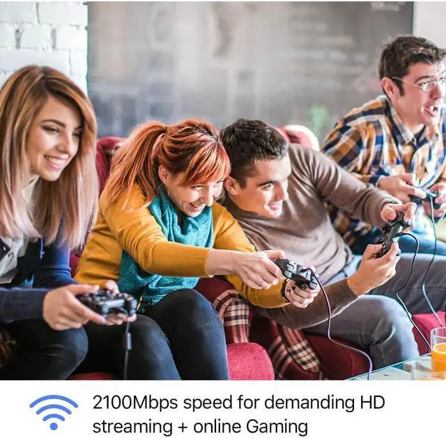 Alt view image 3 of 20 - Tenda AC23 Smart WiFi Router - Dual Band Gigabit Wireless (up to 2033 Mbps) Internet Router for Home, 4X4 MU-MIMO Technology, Up to 1400 sq ft Coverage Parental Control Compatible with Alexa (AC2100)