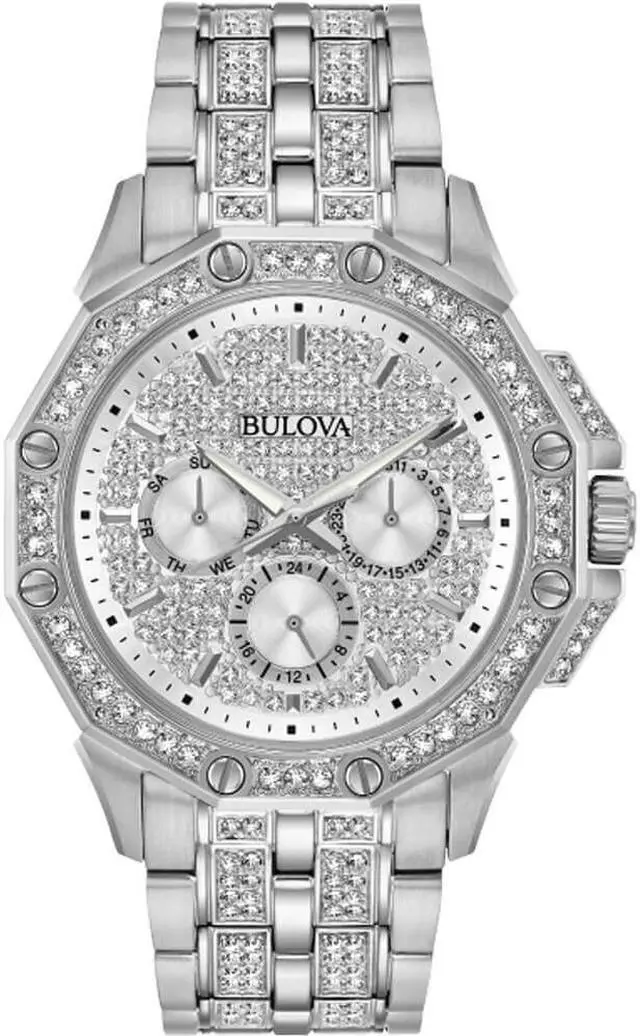 Alt view image 3 of 9 - Bulova Mens Crystal Multifunction Stainless Steel Quartz Watch 96C134