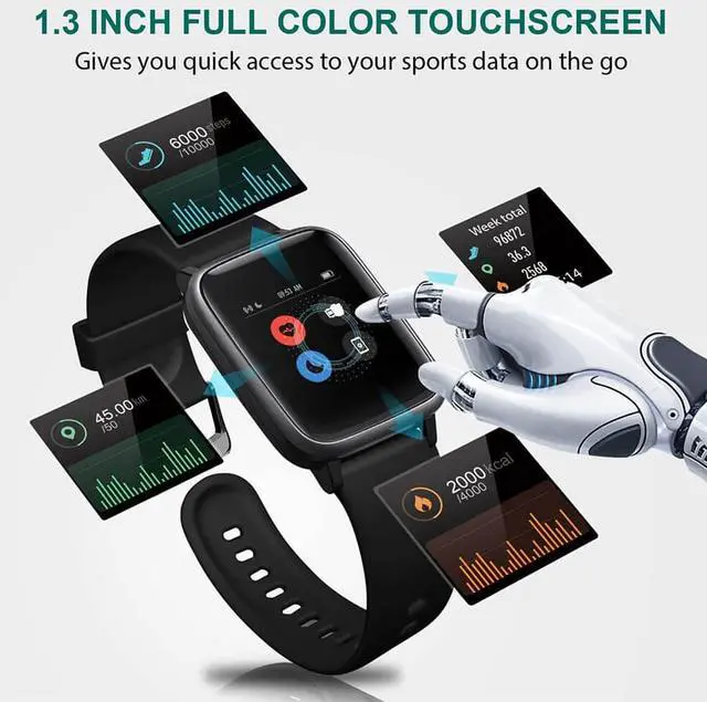 Alt view image 16 of 20 - Letsfit ID205L Smart Watch Fitness Tracker with Heart Rate Monitor Activity Tracker
