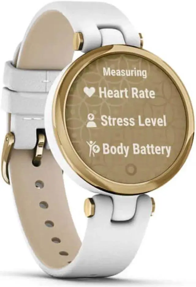 Alt view image 3 of 18 - Garmin Lily Classic Edition, Light Gold Bezel w White Case & Italian Leather Band Watch