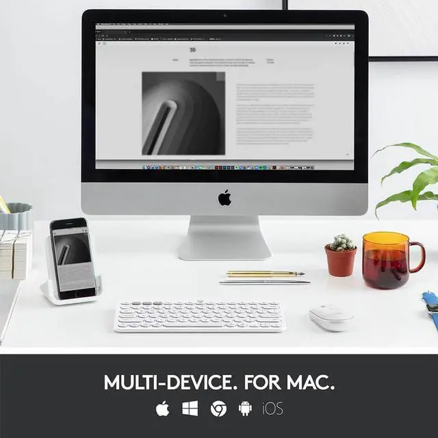 Alt view image 4 of 20 - Logitech K380 Multi-Device Bluetooth Keyboard for MAC -Off White