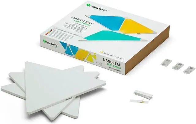 Alt view image 7 of 9 - Nanoleaf Shapes Triangles Expansion Pack w/3x Triangle Light Panels, 80 Lumens