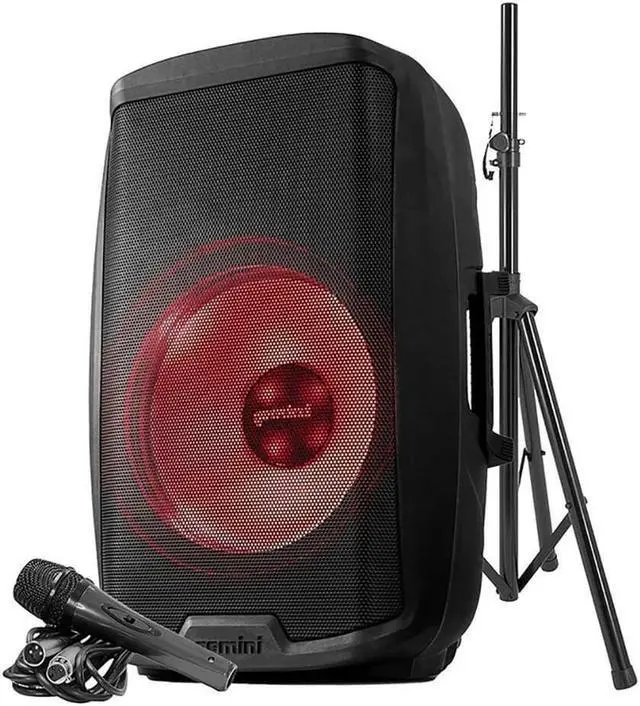 Main image of Gemini AS2115BTLTPK 15 inch 2000 Watt Multi-LED Loudspeaker with Stand