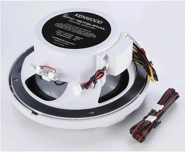 Alt view image 2 of 16 - Kenwood KFC1673MRWL 6 1/2 inch 2-way Marine Speakers w/ Grilles (Pair) - White