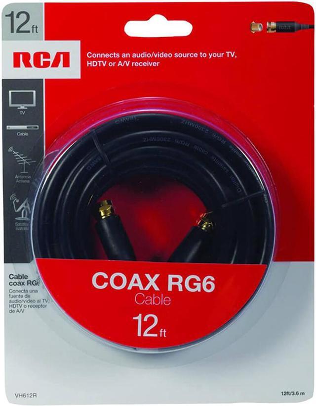 Main image of RCA 12ft. Black RG6 Coaxial Cable