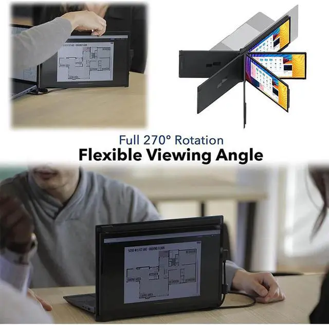 Alt view image 16 of 20 - Mobile Pixels DUEX Plus 13.3" 16:9 FHD Portable Laptop LCD Monitor, Deep Gray
