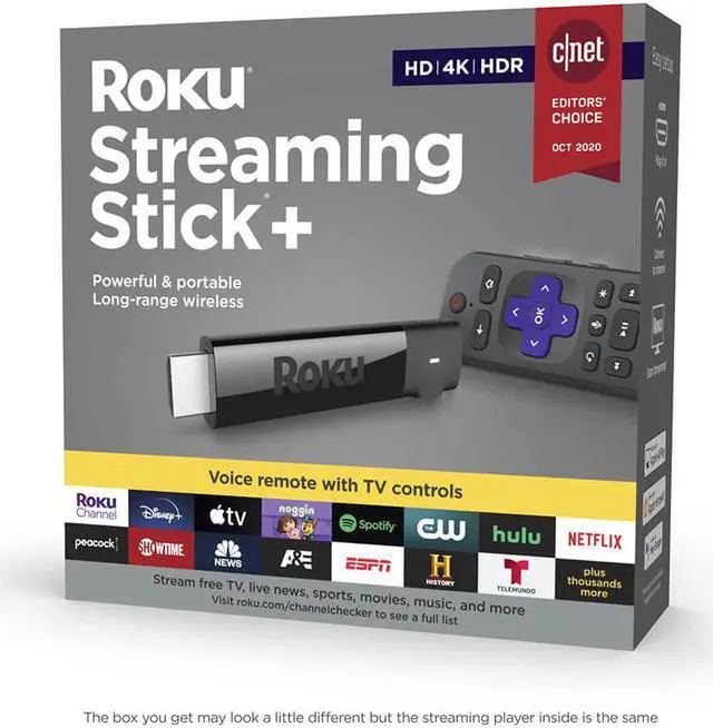 Alt view image 2 of 20 - Roku Streaming Stick+ HD/4K/HDR Streaming Media Player with Long-range Wireless and Voice Remote with TV Controls - Black (3810R)