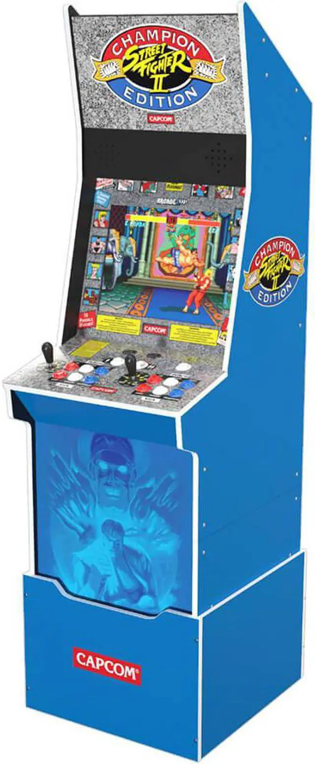 Alt view image 2 of 4 - Arcade1Up Street Fighter II Champion Edition Home Arcade with Riser and Stool