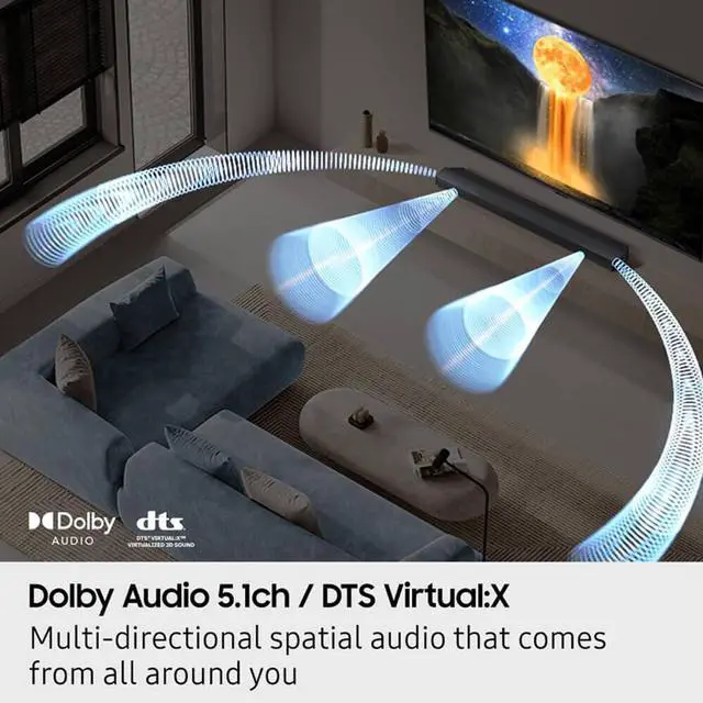 Alt view image 10 of 10 - Samsung B Series Soundbar 5.1 Channel DTS Virtual:X with Subwoofer (HW-B750F/ZA, 2025)